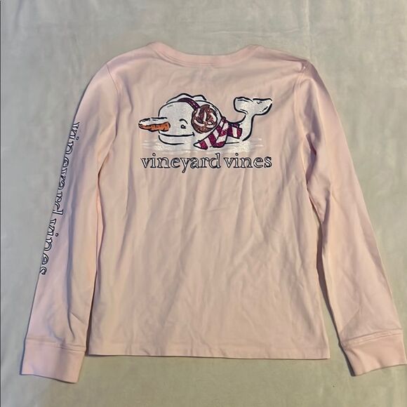 Vineyard Vines Pink Long Sleeve Tee Soft Cotton Crew Neck - Picture 5 of 6